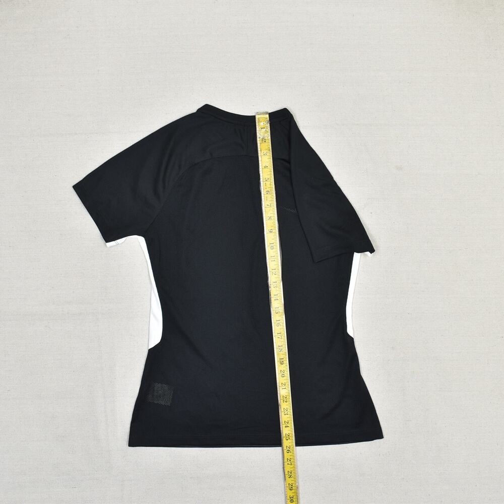 Nike Women Top Short Sleeve Polyester V Neck Black Size M Dri Fit Gym Workout - Picture 6 of 8